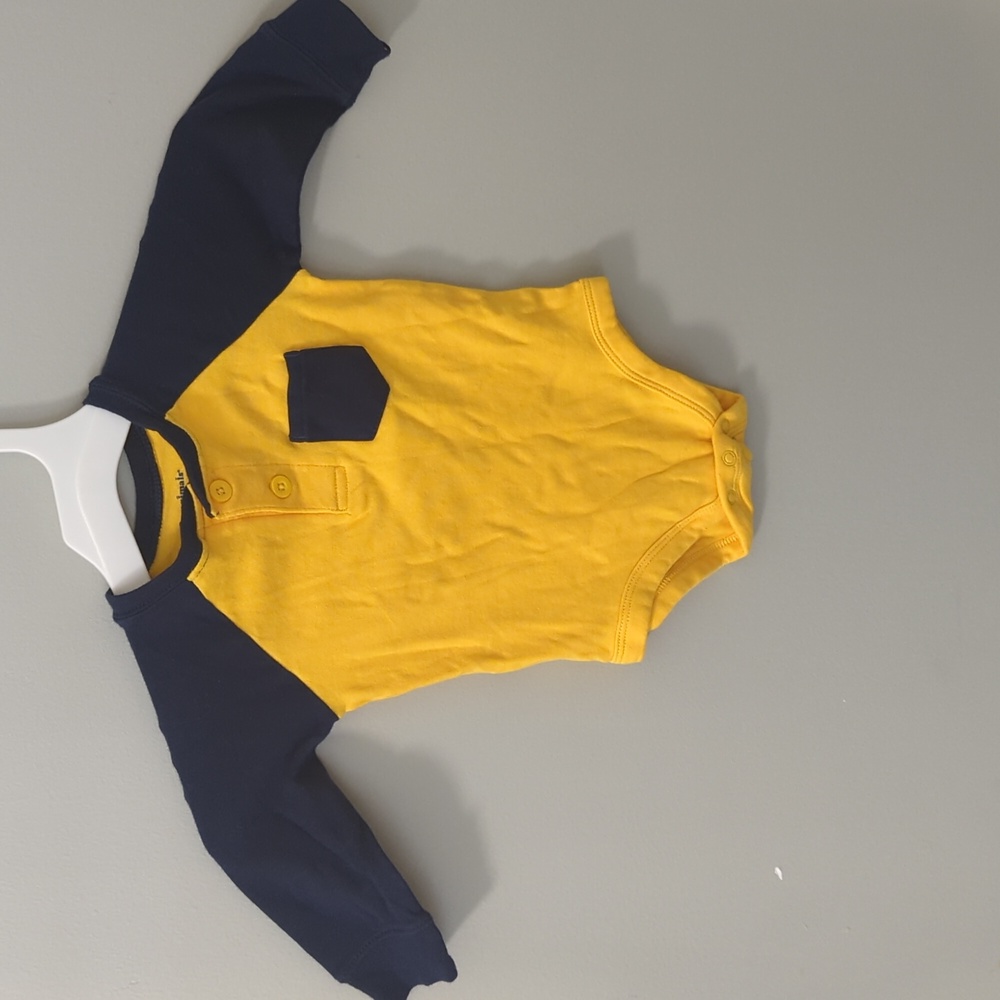Garanimals Yellow and Navy Blue Onesie Bodysuit